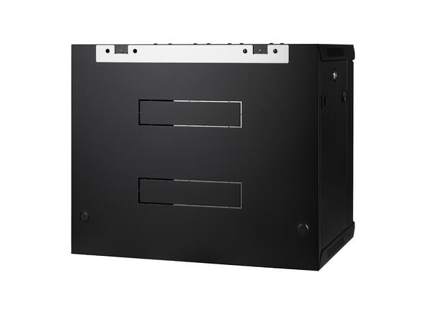 LinkIT Veggskap 9U svart B600xD450xH501 , glass 