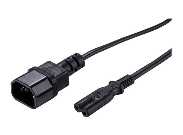 LinkIT strømkabel C14/C7 svart 1m PVC | 2 x 0.75 mm² 