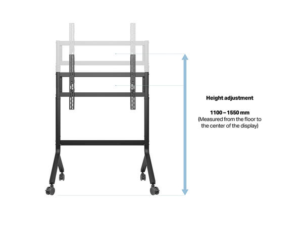 Multibrackets Gulvstativ Collaboration Sort, 800x600, 90Kg, 50"-86" 