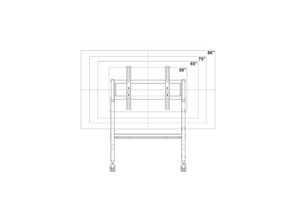 Multibrackets Gulvstativ Collaboration Sort, 800x600, 90Kg, 50"-86" 