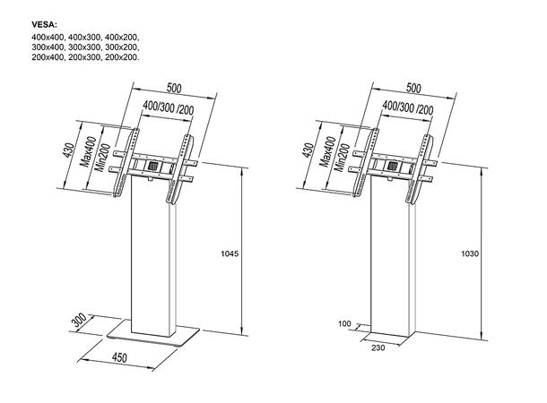 Multibrackets Pro Kiosk 15-32" Hvit, Vesa 400. 20Kg 