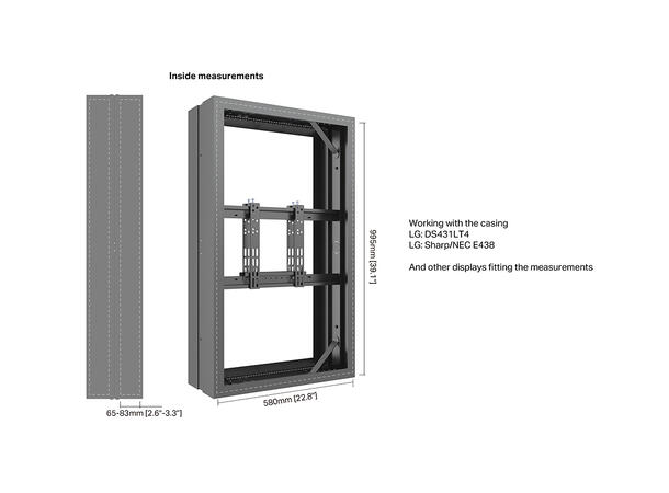 Multibrackets Pro Series - Enclosure 43" High Brightness Frame Black 