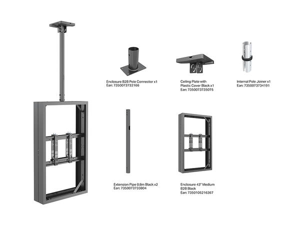 Multibrackets Pro Series - Enclosure 43" Ceiling Mount Small B2B Black 