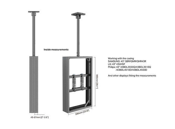 Multibrackets Pro Series - Enclosure 43" Ceiling Mount Small B2B Black 