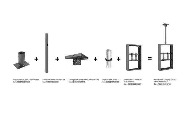 Multibrackets Pro Series - Enclosure 43" Ceiling Mount Small B2B Black 