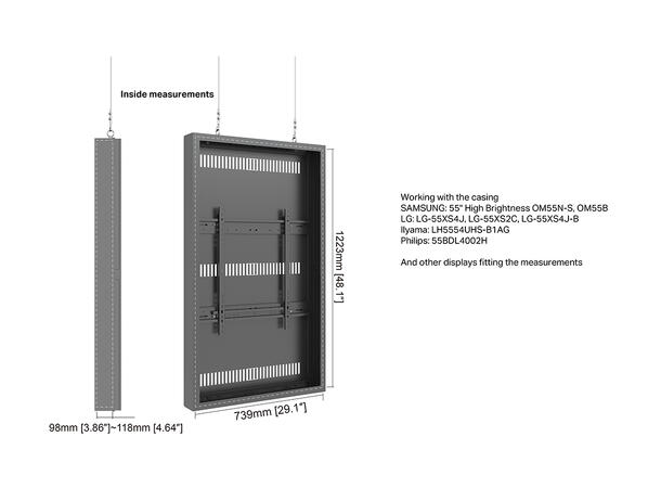Multibrackets Pro Series - Enclosure 55¨ High Brightness Wire Medium Black* 