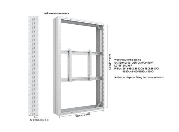 Multibrackets Pro Series - Enclosure 65" Medium B2B White 