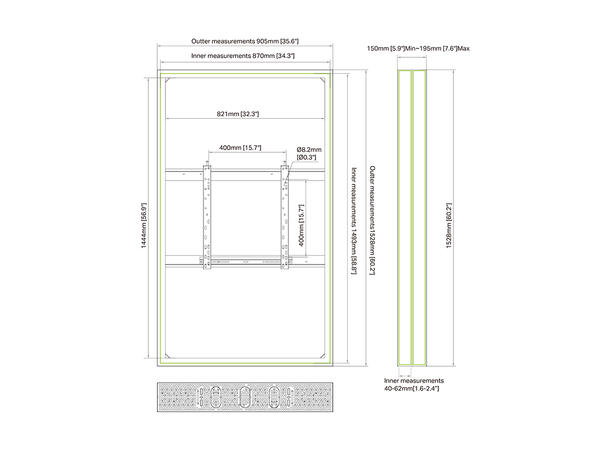 Multibrackets Pro Series - Enclosure 65" Medium B2B White 