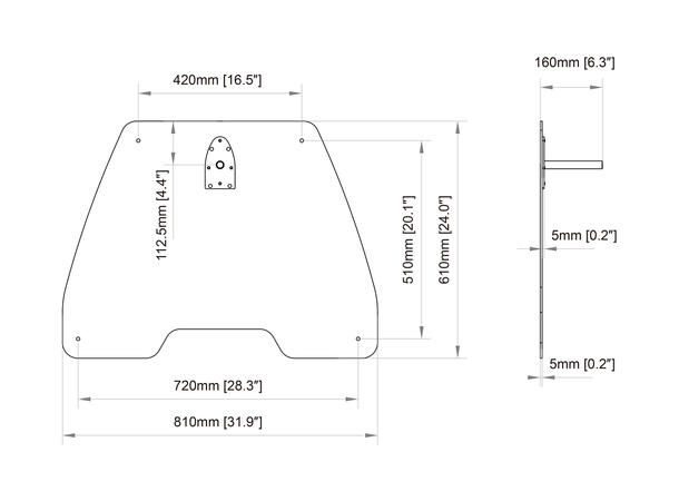Multibrackets Pro Series - gulvplate Large Floorplate