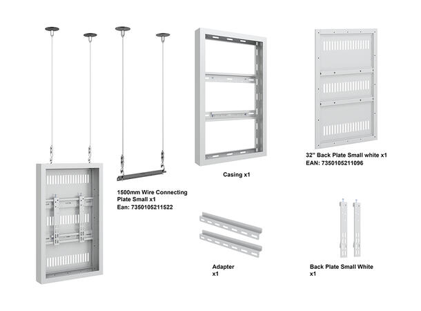 Multibrackets Pro kabinett 32" Hvit, vaier 