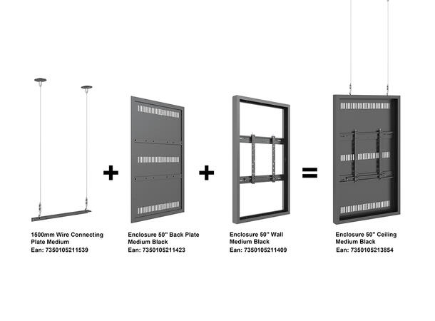 Multibrackets Pro kabinett vegg 50" Svart, 25Kg, Vesa 400x400 