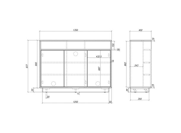 Multibrackets TV heis kabinett 55" Hvit, 50Kg, VESA 600400 