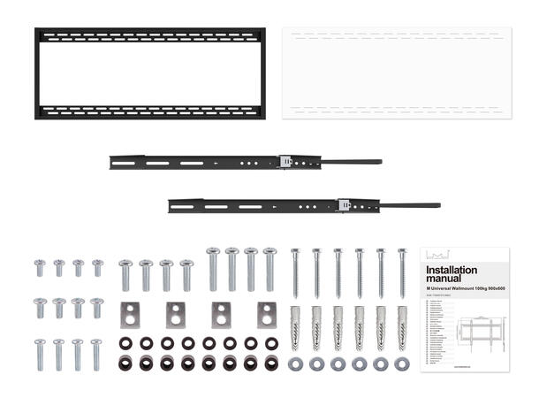 Multibrackets Veggfeste HD 100 Svart, 900x600, 100Kg 60"-100" 