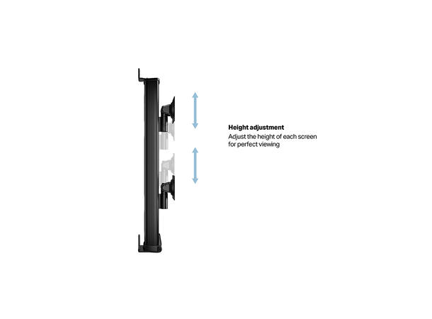 Multibrackets Veggfeste HD dual Svart , VESA 100, 2 x 24Kg, 32-50" 