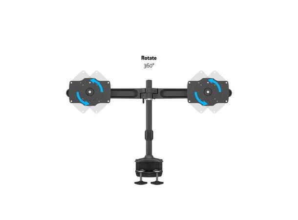 Multibrackets bordstativ, dual 24-32" 2 X 24"-32", 30kg, 200x100, Clamp 