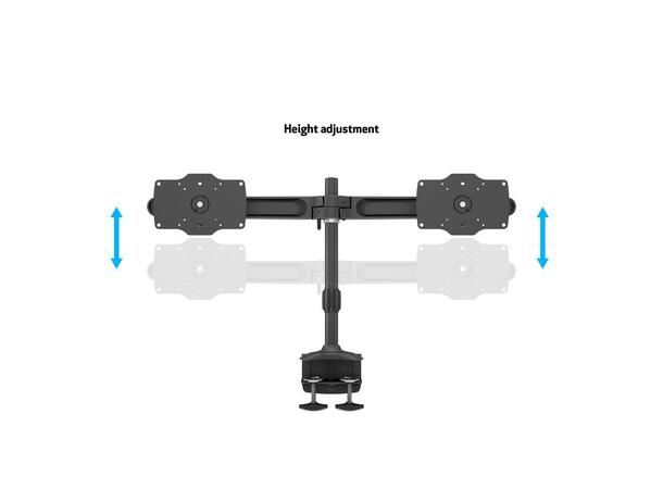 Multibrackets bordstativ, dual 24-32" 2 X 24"-32", 30kg, 200x100, Clamp 