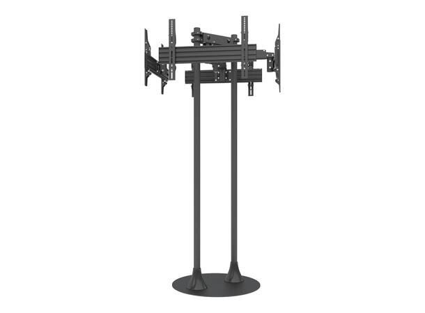 Multibrackets gulvstativ Quad MBF4U Svart, 4x30Kg, 400x400, 32-65" 