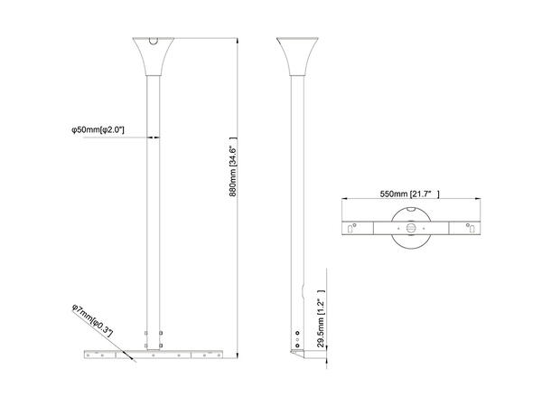 Multibrackets ramme gulv/tak kit 49-65" Svart 