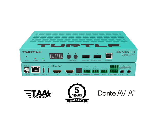Turtle AV CHAZY 4K USB-C TX. USB-C/HDMI 2.0 4K60 4:4:4 HDR AV over IP Low Latenc 