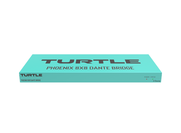 Turtle AV Phoenix 8x8 Dante Audio Bridge 8x inputs 48V, 8x outputs Euroblock 