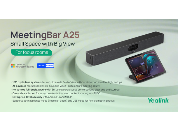 Yealink A25 Teams/Zoom Collaboration bar CTP25 