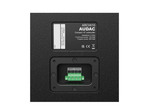 Audac ARCHI10 Passiv Sub, Black Compact 10” architectural subwoofer 