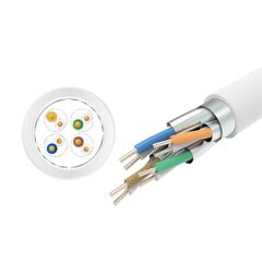 LinkIT Cat.6a F/FTP LSZH hvit 500m Installasjonskabel | AWG 23/1 | 500Mhz