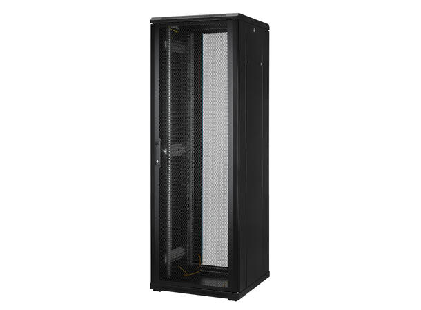 LinkIT Nettverksskap 37U svart B600xD600xH1761 , glass - perforert 