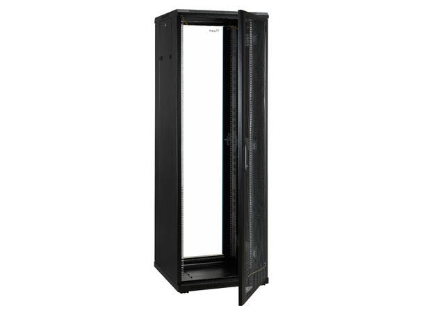 LinkIT Nettverksskap 37U svart B600xD600xH1761 , glass - perforert 