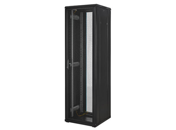 LinkIT Nettverksskap 37U svart B600xD600xH1761 , glass - perforert 