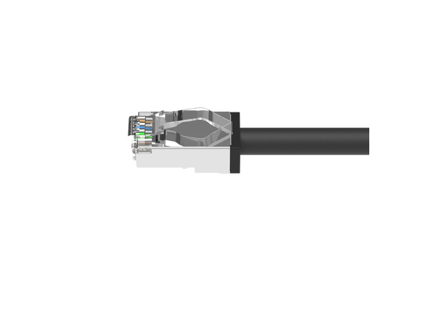 LinkIT Outdoor Patch S/FTP Cat6a 30m AWG26 , PUR , OD 6mm , Black 