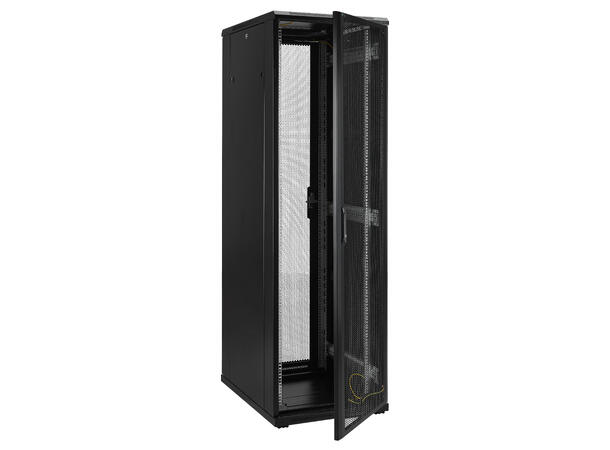 LinkIT Serverskap 42U svart B600xD800xH1983, perforert - perforert 