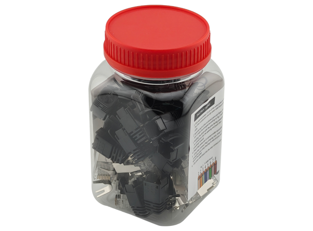 LinkIT Shielded RJ45 plug & black boot 50µ gold-plated | AWG23-26 | 25 of each 