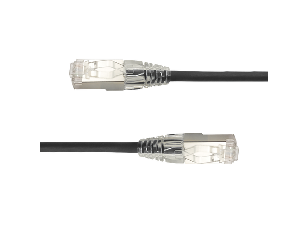 LinkIT SlimPatch U/FTP Cat6a svart 3m AWG 28/7 ,LSZH , 4.8mm 