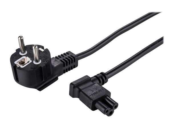 LinkIT strømkabel CEE 7/7 - C5 svart 5m PVC | Vinklet Schuko/C5 | 3 x 0,75 mm² 