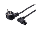 LinkIT strømkabel CEE 7/7 - C5 svart 5m PVC | Vinklet Schuko/C5 | 3 x 0,75 mm²