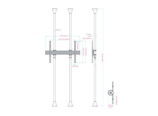 Multibrackets Floor to Ceiling Mount Pro MBFC1UX1 800 