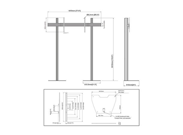 Multibrackets Floorstand Column Pro MBFS C1U 300 Fixed 600* 