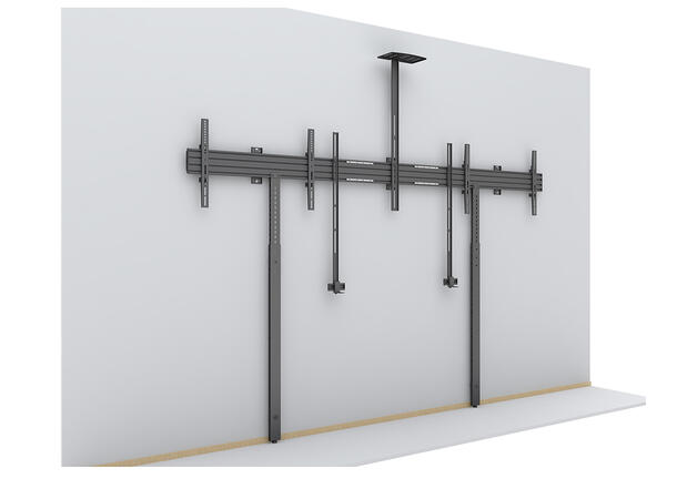 Multibrackets Gulvstøtte for Pro serien Svart, 1025-1750mm 