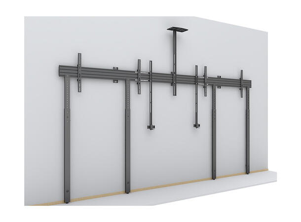 Multibrackets Gulvstøtte for Pro serien Svart, 1025-1750mm 
