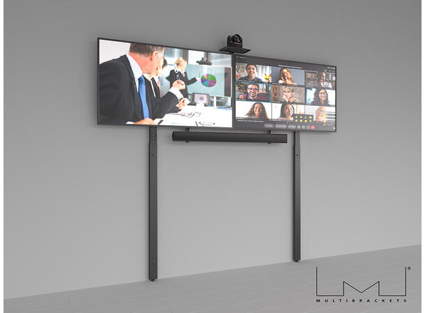 Multibrackets Gulvstøtte for Pro serien Svart, 1025-1750mm 