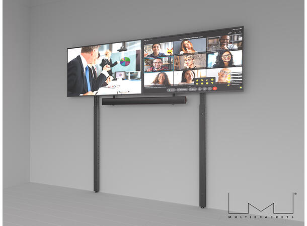 Multibrackets Gulvstøtte for Pro serien Svart, 1025-1750mm 