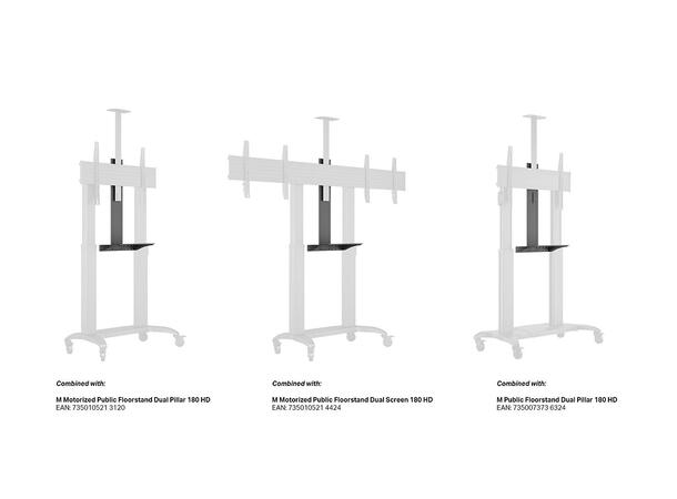 Multibrackets Hylle for Dual Pillar 180 Svart 