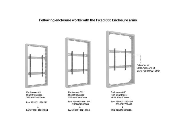 Multibrackets Pro Enclosure Fixed Arms 600mm 