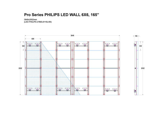Multibrackets Pro Philips LED Wall 6X6, 162” 5000-series 