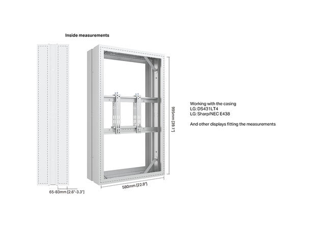 Multibrackets Pro Series - Enclosure 43" High Brightness Frame White 