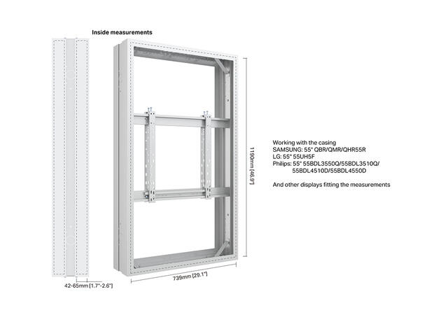 Multibrackets Pro Series - Enclosure 55" Medium B2B White 
