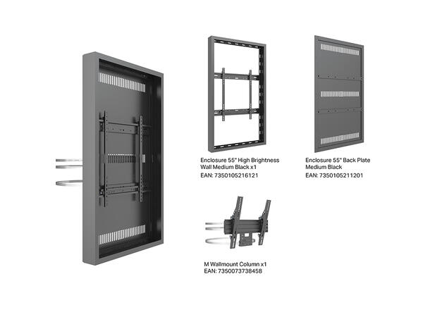 Multibrackets Pro Series - Enclosure 55¨ High Brightness Column Medium Black* 