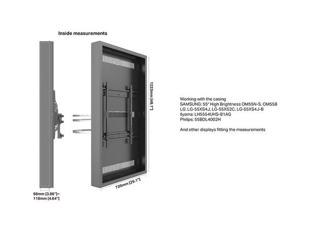 Multibrackets Pro Series - Enclosure 55¨ High Brightness Column Medium Black* 