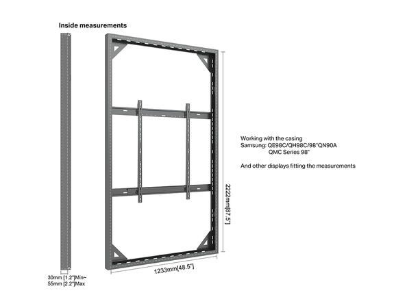 Multibrackets Pro Series - Enclosure 98¨ Wall Slim Large Black 